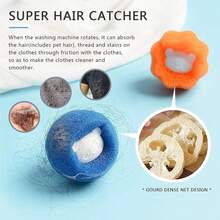 5Pcs Gourd Shaped Net Design Laundry Hair Catcher Balls, Floating Hair Removal Balls Effectively Trap Loose Hair And Debris, Keep Washing Machine And Garments Clean, Reusable Household Laundry Filter Balls For Daily Clothes Washing - 5PC - 查看 4
