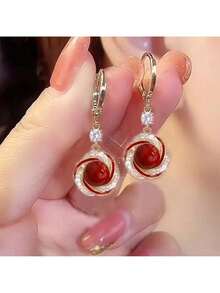 Luxurious Fashion Simple Earrings New Creative Party Commemorative Jewelry Versatile Exquisite Christmas Birthday Gift - 綠色的 - 查看 4