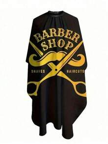 1件专业美发沙龙剪发布，印花美发沙龙理发师袍，剪发披肩，不粘剪发围裙 - 彩色 - 查看 12