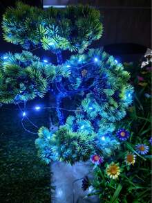 2m 20pcs/3m 30pcs/4m 40pcs/5m 50pcs/10m 100pcs LED Fairy Lights, Battery Powered, Suitable For Wedding, Holiday, Bedroom, Party, Atmosphere, Bedside, Room, Decorative Lighting - Blue - View 7