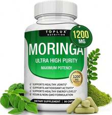 Moringa Capsules 1200mg |   Moringa Oleifera Leaf Superfood Supplement |   Antioxidant Green Superfood For Daily Wellness & Immune Support |   Vegan Non-GMO |   90 Capsules - 1 bottle - 查看 8