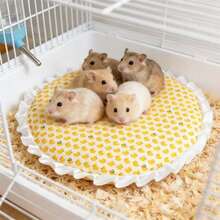 1 Buah Alas Tidur Hewan Peliharaan Kecil Dua Sisi dengan Pinggiran Bergelombang Bulat, Bantal Lembut Motif Titik Warna & Kartun Hewan Lucu, Tempat Tidur Sarang Hewan Peliharaan untuk Hamster, Guinea Pig, Kelinci, dan Hewan Pengerat Kecil - View 6