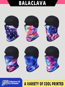 Fabulous Be Xtreme Colorful Starry Sky Print Cycling Balaclava, Quick-Dry Breathable Sun Protection Windproof Face Mask, Comfortable Helmet Liner - Multicolor - View 1