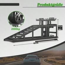 2-Piece Car Loading Ramp Set, Height-Adjustable, With Jack, Loading Ramp, Lifting Platform - Grey - View 3