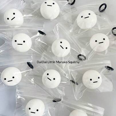 1 chiếc mặt dây chuyền hình Maruko dễ thương, mềm dẻo, đàn hồi chậm, giảm căng thẳng, quà tặng sáng tạo.