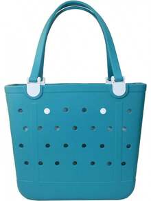 Beach Bag, Rubber Tote Bag, Waterproof Sandproof Washable Tote Boat Pool Sports Gym Beach Travel - Lake Green-medium - View 1
