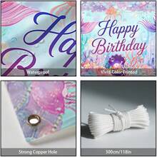 Banner 72*44 Inch Frozen Themed Castle Banner Backdrop Snow Princess Party Wall Banners Yard Sign Indoor Outdoor With Grommets 3.2 Yard String For Party Decoration Supplies - 美人魚生日 - 查看 4