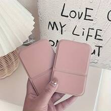 5-Piece Set: Elegant Folding Mirror With PU Case - Portable, Washable Glass Makeup Mirror. Compact & Travel-Friendly Design - Ideal For Dorms, On-The-Go Use, Vanities, Makeup, Beauty Routines, Christmas, And Fashion Settings. - 粉色 - 查看 9