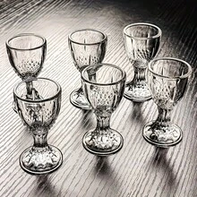 6个/套小型烈酒杯，只需手洗，可重复使用，隔热，无铅玻璃，防漏，圆形，适合家庭使用 - 非常适合圣诞节、万圣节、复活节和感恩节。这款10毫升雪花杯小巧精致，宛如口袋大小的艺术品。万圣节礼物 - 10ml飛雪杯[6隻] - 查看 9