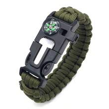 1 pieza Brazalete de supervivencia multiusos para exteriores con silbato, pedernal, brújula, cuchillo, cuerda - Herramienta todo en uno - Multicolor - Ver 5