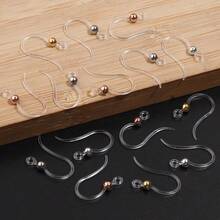 20 chiếc/gói Móc khuyên tai bằng nhựa, 14x18mm, kiểu dáng tối giản, bằng nhựa trong suốt, không gây dị ứng, vô hình, phụ kiện làm trang sức khuyên tai DIY. - Móc tai bằng nhựa - Xem 7