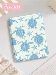 Ayotu 1 件装海龟海星图案平板电脑保护套，兼容 iPad Air 8 (M4) 2026 (11/13 英寸)、第十代、Air 4/Air 7/9.7 英寸、Galaxy Tab A9 Plus、Kindle (第十一代-2024)、Kindle Paperwhite 第十二代 2024，时尚简约节日礼物 - 彩色 - 查看 3