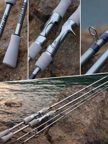 SOUGAYILANG 1.8m/5.9ft Ultralight Fishing Rod - Suitable For Freshwater And Saltwater Fishing Beginners, With EVA Handle And Ceramic Guides - Silver - View 5