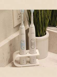 1pc Electric Toothbrush Holder Stand, Bathroom Storage Rack, Toothbrush Organizer, Electric Toothbrush Desktop Stand, Bathroom Vanity Organizer, Innovative Drainage Hole Design To Protect Charging Port, Suitable For Bathroom, Dorm And Home, Creative Storage Rack - Multicolor - View 1