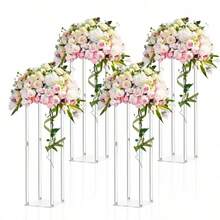 Acrylic Tall Flower Stand, Detachable Flower Rack, Suitable For T-Stage Events Reception Floral Display, Party Decor Home, Wedding Ceremony Balloon Display, Wedding Floral Display Stand - Clear - View 4
