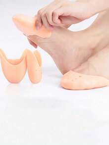 1/2 Pairs Silicone Toe Protectors, Soft Breathable Anti-Friction Forefoot Pads, Adjustable Size Suitable For High Heels And Ballet Shoes - / - 查看 5