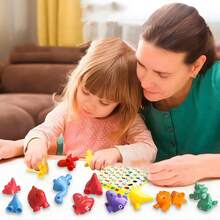 Dinosaur Matching Montessori Toy,Letter Number Counting Classification Game,Color Cognition Educational Learning Toy For Boys Girls All Holiday Gift - Multicolor - View 3