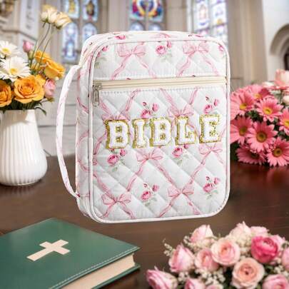 Funda para Biblia de mujer, Estuche acolchado para Biblia, Adecuado para accesorios de estudio bíblico para niñas, Regalos cristianos de Navidad.