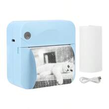 Impresora térmica mini con 1 rollo de papel térmico, impresora de bolsillo inalámbrica, impresora de recibos portátil inteligente, imprime etiquetas en cualquier momento, regalo pensado para amigos y familiares, adecuado para fotos, diarios, notas de estudio y memorandos - Multicolor - Ver 10