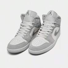 Nike Air Jordan Retro 1 Mid SE Black White Red Casual Shoes Men's HV4091-006 | Comfortable - màu trắng xám - Xem 2