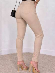 Women's Spandex Resin Pants - Bege 3 - View 3