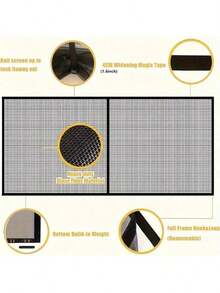 Garage Door Screen 1-Piece Magnetic Garage Door Curtain Adjustable Mosquito Net Size: 157 Inches * 78 Inches Classic Mesh Curtain With Full-Frame Hook-And-Loop Installation For Easy Setup.No Drilling Required.Home Insect Protection - Dust Control - UV Protection.Features LIAMST Hook-And-Loop Tape For Installation In Minutes-Convenient And Quick.Additional Pins Enhance Security And Durability.The Included 6 Magnetic Tape Tools Facilitate Vehicle Access While Preventing The Door Screen's Central Magnets From Being Attracted When Metal Garage Doors Automatically Close Or Open.LIAMST Uses Premium Anti-Oxidant Fiberglass Material.Magnetic Mesh Doors With Full-Frame Hook-And-Loop Tape Serve As A Replacement For Fixed Screens, Suitable For Front Doors, Back Doors, Indoor/Outdoor Use, Entrances, Patios, Balconies, Porches, Glass Surfaces, And More. - Black - View 3