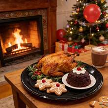 Bộ 15/25/45/65/85 chiếc đĩa giấy dùng một lần dày dặn, chống rò rỉ, màu đen, đường kính 7 inch, hình tròn, dễ vệ sinh, thích hợp đựng bánh, thức ăn, bữa tối cho đám cưới, sinh nhật, tiệc tùng, lễ tốt nghiệp, Giáng sinh, Lễ Tạ ơn, Halloween, Ramadan, Lễ Phục sinh, cắm trại. - màu đen - Xem 5