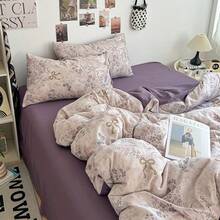 1 buah Sarung Selimut Bermotif Segar yang Dapat Dicuci, Cocok untuk Kamar Tidur, Asrama, Perjalanan, Semua Musim, Semua Produk Tidak Termasuk Selimut/Isi, Dengan Tali Pengikat di Sudut - Posisi bunga - View 6