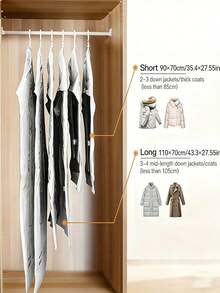 Extra Large Vacuum Storage Bags, Thick Organizer Bags, Long Design, No Power Required, Protect Clothes And Save Space - Multicolor - View 4