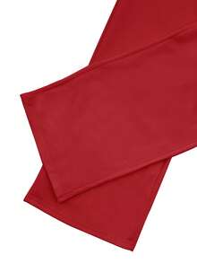 Women's Solid Color Baseball Jacket, Sports Top With Pockets, Outdoor Camping Sports Two-Piece Set, Drawstring Sports Jacket Spring Red Elegant - Red - View 10