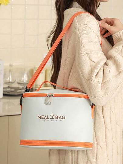 Expandable Bottom Zipper Insulated Lunch Bag, Office Worker/Student Portable Lunch Box, Thick Aluminum Foil Cooler Bag, Large Capacity Picnic Lunch Storage Bag, Portable