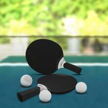 Table Tennis Rackets Set,Professional Ping Pong Paddle Set For 4 Players, Composite Rubber Table Tennis Paddles, Indoor Or Outdoor Games. - Black & White - View 6