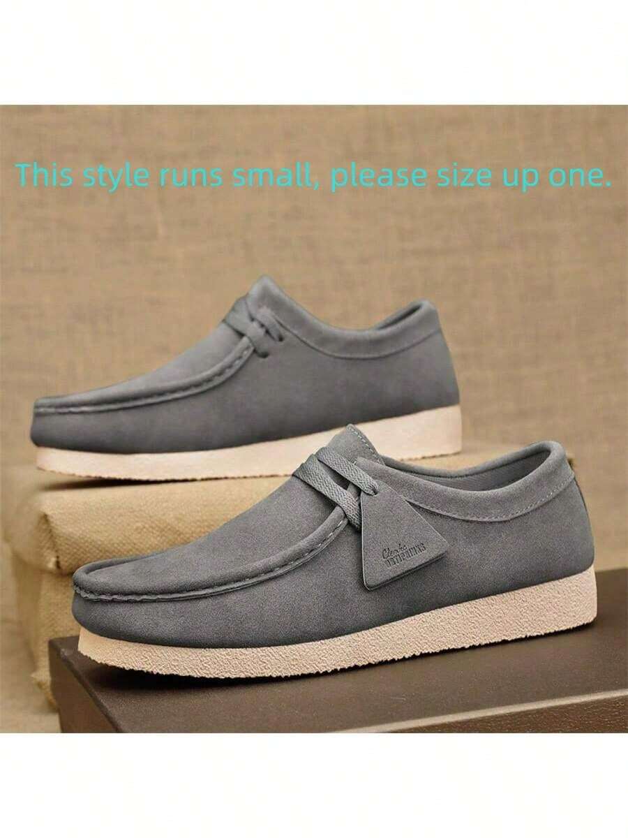 (El tamaño es pequeño, por favor pida una talla talla grande) Mocasines casuales de estilo vintage para hombres, antideslizantes, transpirables, cómodos, de moda y minimalistas - Gris - Ver 1