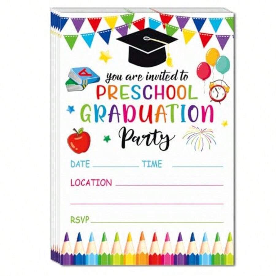 Preschool Graduation Invitations 2026 With Envelope Pre-K Graduation ...