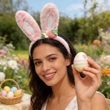 2 chiếc băng đô nữ hình hoa dâu tây dễ thương, tai thỏ, thích hợp cho mùa hè, làm từ vải nhung mềm mại, có thể dùng làm dây buộc tóc hoặc kẹp tóc. - Nhiều màu - Xem 7