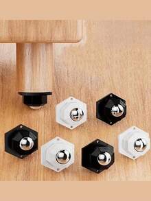 4 piezas de ruedas giratorias de 360 grados para muebles de uso pesado, autoadhesivas, de rodadura suave, adecuadas para muebles pesados, ruedas multiusos para muebles - a - Ver 2