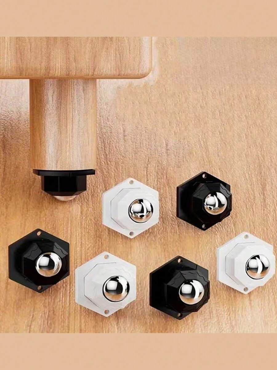 4 piezas de ruedas giratorias de 360 grados para muebles de uso pesado, autoadhesivas, de rodadura suave, adecuadas para muebles pesados, ruedas multiusos para muebles
