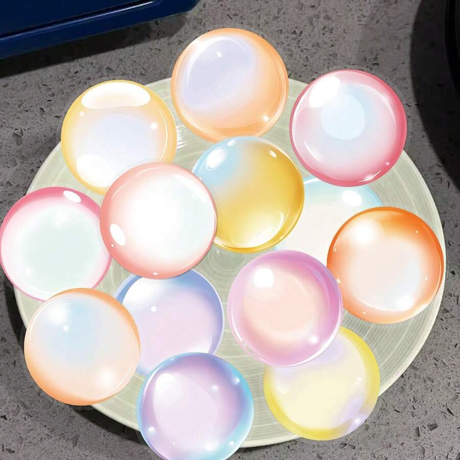 50张彩色泡泡贴纸,可用于剪贴簿、笔记本、手机壳、平板电脑、行李箱、滑板装饰 - 查看 1