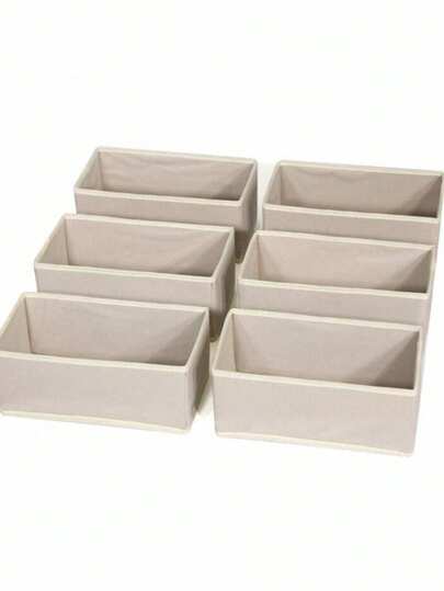 6pcs Rectangular Storage Bins,Multi-Function Plastic Organizer Boxes Stackable Closet Storage Baskets For Clothes, Underwear, Socks, Stationery, Cosmetics, Kitchen Utensils, Bathroom Toiletries, Home Office Dorm Desktop Organization