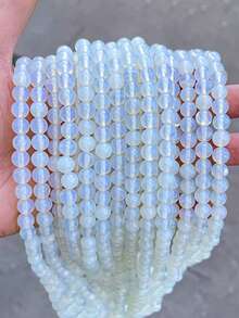 1 bó hạt tròn tự nhiên, đường kính 4, 6, 8, 10mm, dùng làm hạt trang sức, hạt đá năng lượng chữa bệnh, vòng tay tự làm. - Nhiều màu - Xem 2