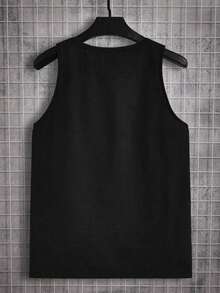 GRDR Tank Top Pria Kasual Musim Panas Tanpa Lengan Leher Bulat - Hitam - View 6
