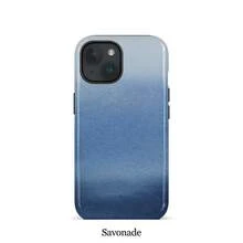 Ốp lưng điện thoại họa tiết tranh vẽ màu xanh gradient, tương thích với iPhone 17, 16PM, 15PM, 13, 13 Mini, 12, 11, XS Max, 7, SE2 - Bề mặt bóng - màu đen - Xem 5