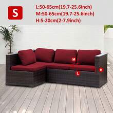 1 chiếc vỏ đệm ghế sofa ngoài trời bằng lụa sữa màu trơn mật độ cao, độ đàn hồi cao, có thể tháo rời, dạng bán kín, thích hợp cho ghế sofa sân hiên, ban công, sân vườn. - Màu Đỏ Sâu - Xem 8