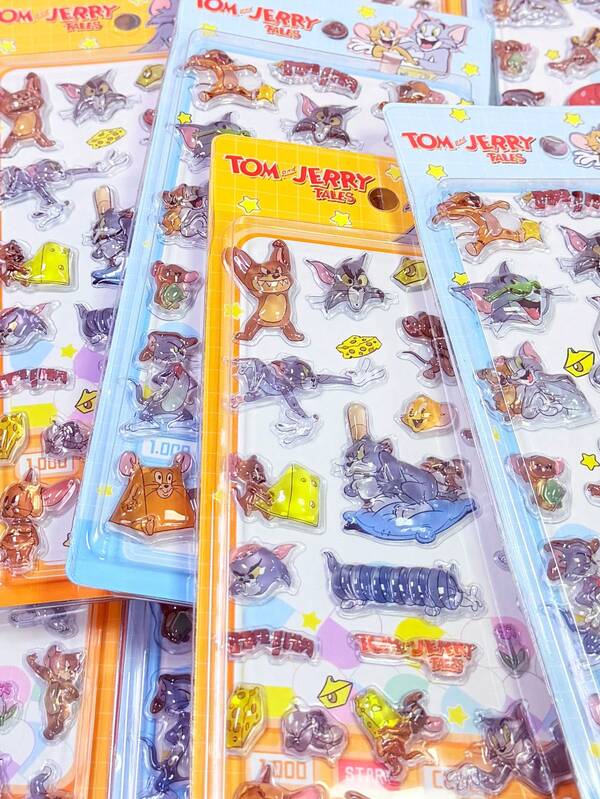 TOM AND JERRY. Hình dán nước 3D hoạt hình, hình dán nước lắc dễ thương, hình dán trang trí sáng tạo tự làm, hình dán nước dán ốp điện thoại