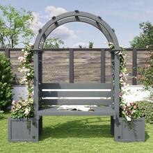 Flowerpots, Planters With Trellises For Climbing Plants, Spacious Flowerpots, Planters, Planters With Trellises And Seating For Garden, Patio And Terrace. - Grey - View 6