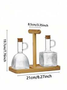 2pcs 360 Degree Transparent Glass Bottle With Lid And Handle, Heat Resistant Soy Sauce/Vinegar Bottle - Multicolor - View 13