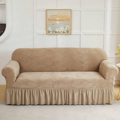 1 bộ bọc ghế sofa co giãn, họa tiết lá jacquard, xếp ly, chống bụi và bẩn, co giãn ôm sát, bảo vệ toàn bộ ghế sofa, trang trí nhà cửa, có thể giặt máy, không bao gồm vỏ gối.