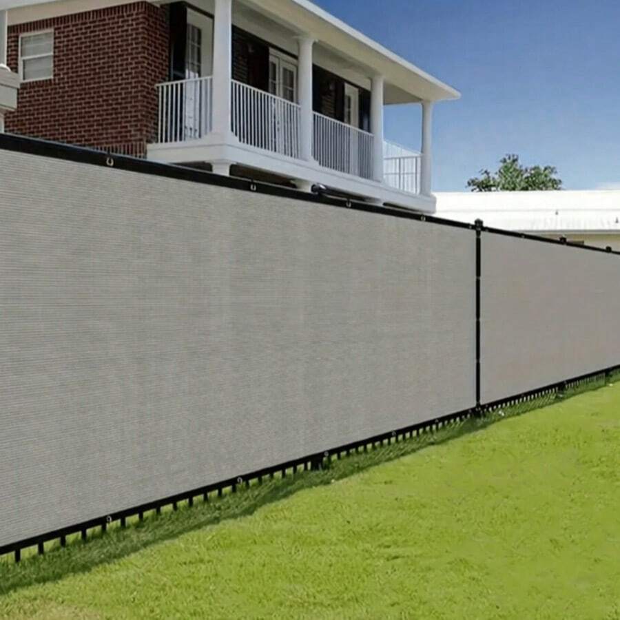 1 tấm lưới che nắng ban công màu xám, lưới chắn gió hàng rào sân vườn, lưới cách ly, vải lưới chống gió, chịu lực cao cho cả nhà ở và thương mại, tỷ lệ che nắng 90%.