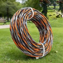 Dây cước cắt cỏ bện màu đen, cam và xám, kích thước 3.0mm*15m, 1 cuộn, dây cước nylon dùng cho máy cắt cỏ, máy tỉa cỏ, bảo dưỡng sân vườn. - Dây rơm 3.0mm*15m, màu đen, cam và xám - Xem 3