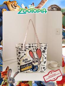 1 Pc Disney Officially Licensed Zootopia/Judy Pattern Canvas Tote Bag, Large-Capacity Shoulder Bag, Lightweight Reusable Shopping Bag – Ideal For Women,Girls, Teens, Cartoon Fans,Youngster, Perfect For Daily Commutes, Grocery Shopping, School Runs, Beach Trips, Holiday Gatherings,Back To School ﻿ - Multicolor - View 14
